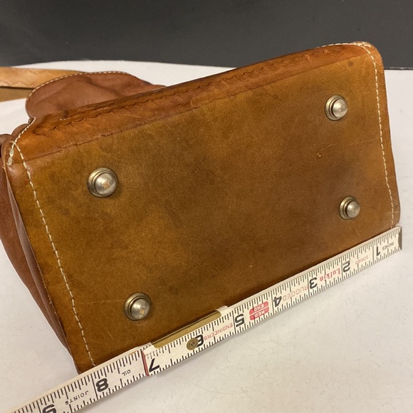 Mary Alice Palmer Brown Leather Hand Tooled Leather Shoulder Bag Purse - Picture 8 of 17